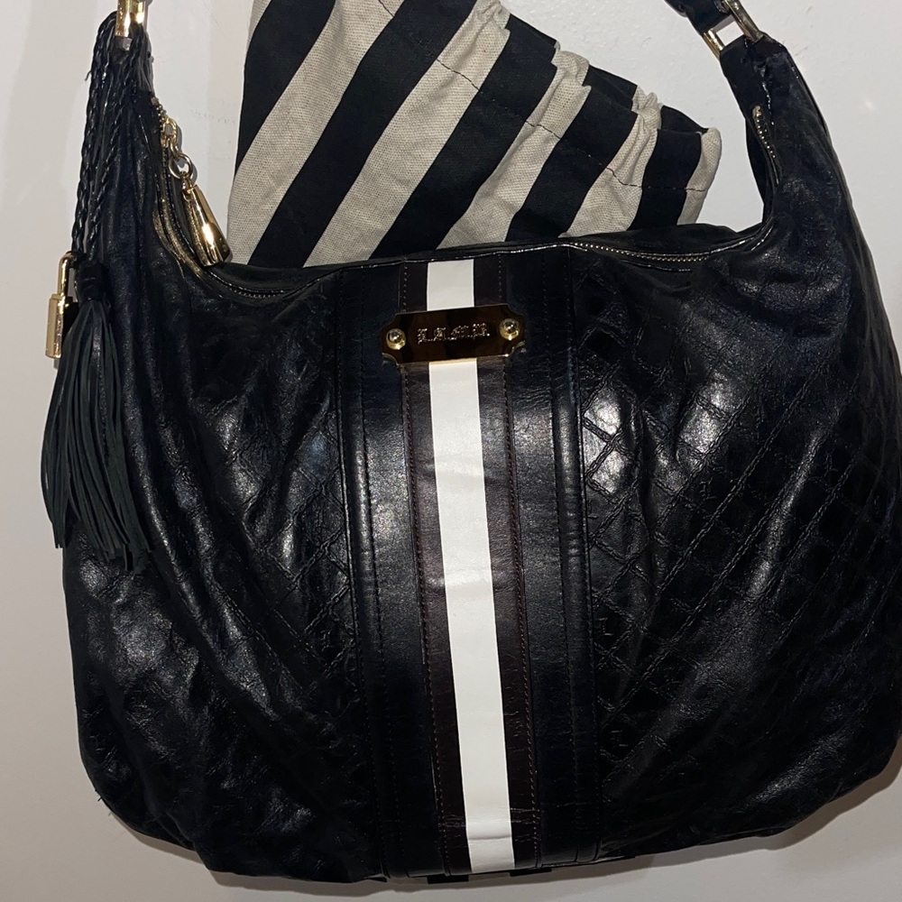 L.A.M.B. Black Leather Shoulder Bag by Gwen Stefani. Like New